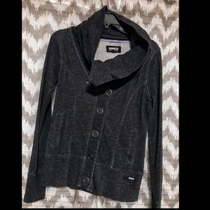 Brooklyn industries cowl neck button up sweater